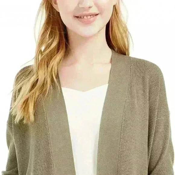 PINK ROSE Women's Junior Fit Open Cardigan Sweater- Color: Shaded Moss - Size: M - Picture 2 of 9